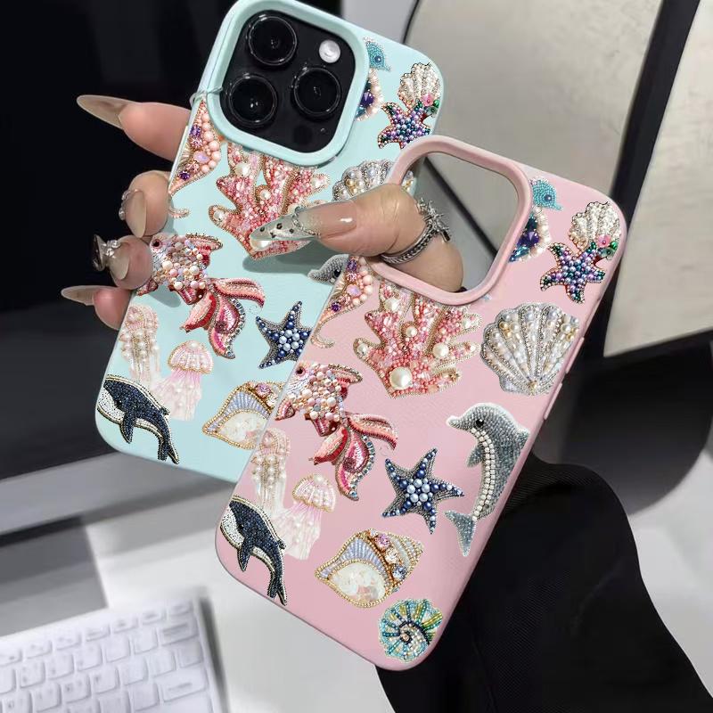 Защитная крышка с принтом «Морская жизнь» для серии iPhone 17 16 15 14 13 12 11 16E Pro Max Plus