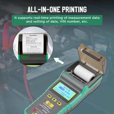 Детектор тормозного масла DUOYI DY23D, многофункциональный принтер, тестер аккумулятора автомобиля, инструменты для проверки тормозной жидкости DOT3/DOT4/DOT5.