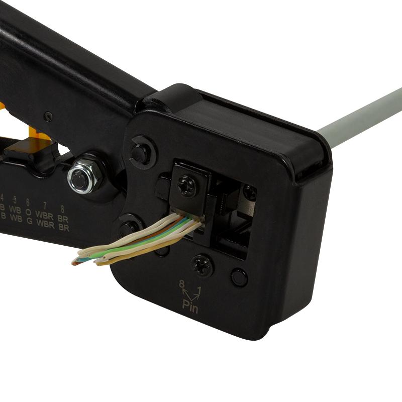 LogiLink RJ45 RJ11 RJ12 Crimp Tool with Pass Through Cutter For CAT5/CAT6/CAT7 Cables