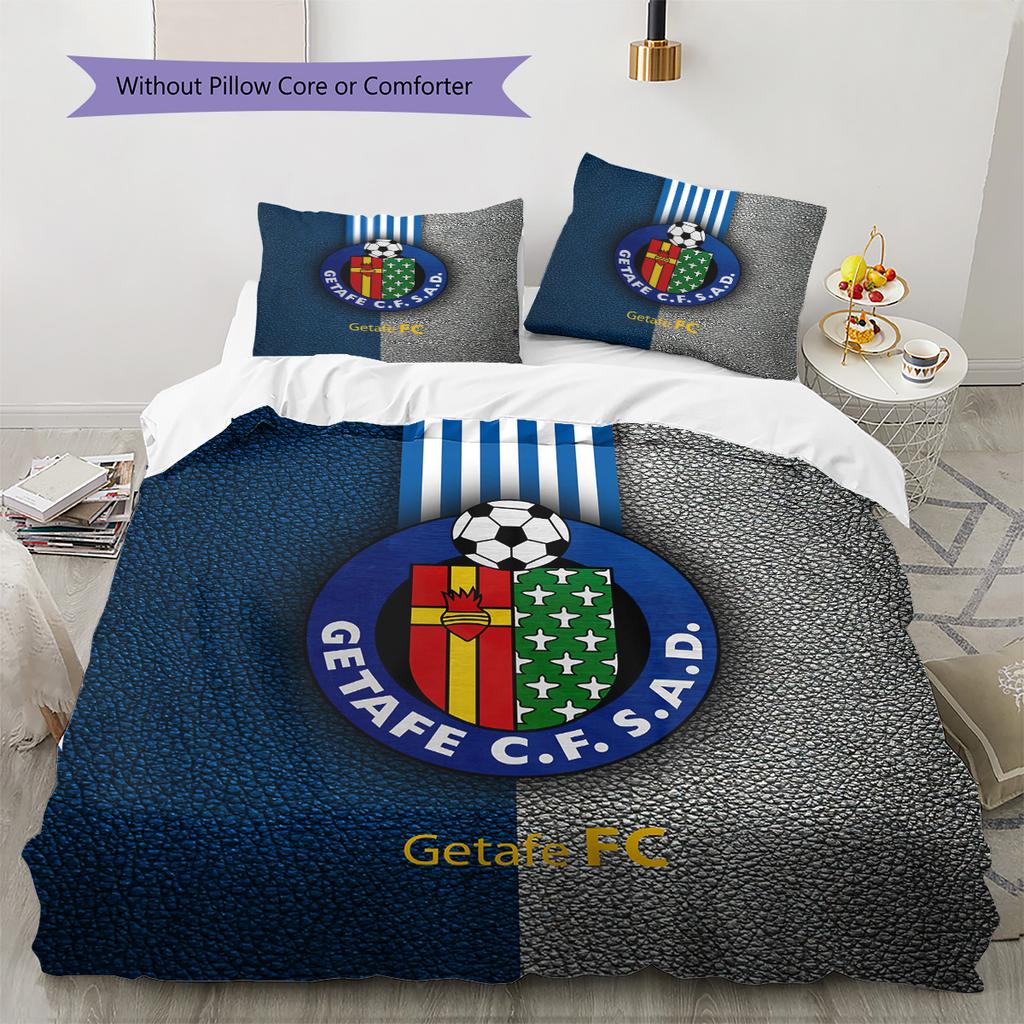 Getafe CF Pattern Bedding Quilt Set Home Decoration Gift (1 * duvet cover + 2 * pillowcase without core)