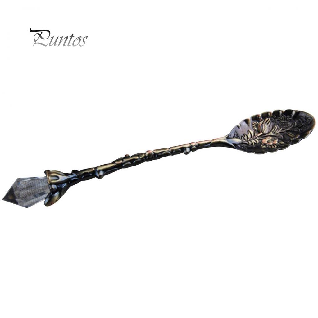 Чистые продукты, винтажная цветочная резьба, чай, кофе, десертная ложка, посуда с длинной хрустальной ручкой