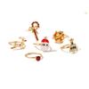 Happy New Year Elegant Charming Ornaments Santa 6pcs/set Christmas Jewelry Elk Women Ring Cartoon