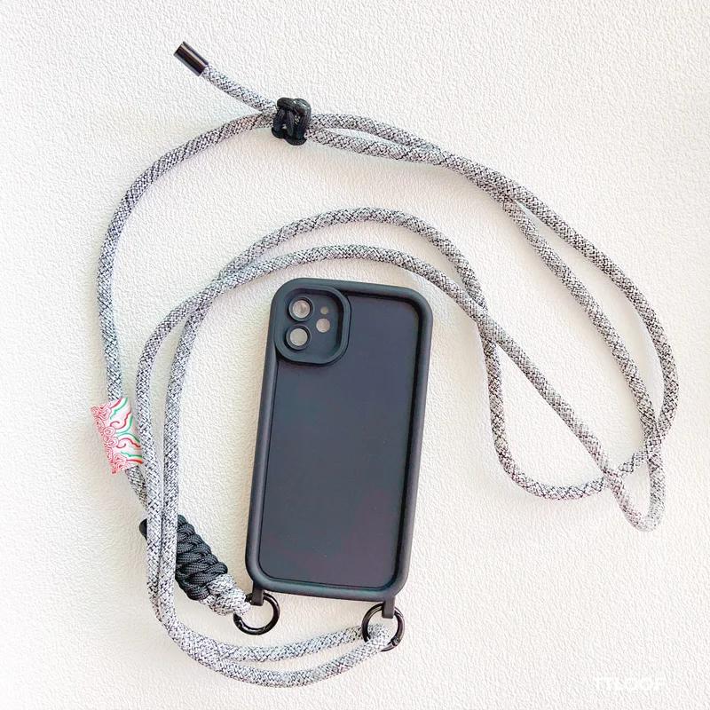 Чехол-цепочка с регулируемым шнурком для iPhone 15 16 14 13 11 12 Pro Max MiNi XR X XS 7 8 plus SE 2020, мягкий чехол