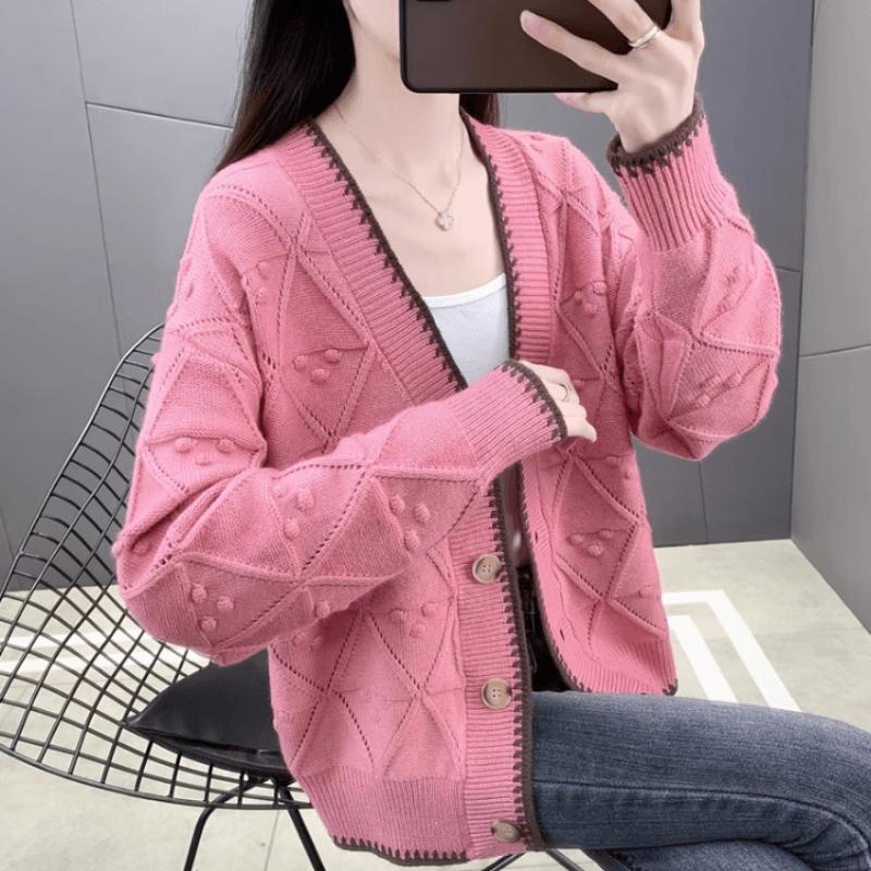 Вязаный кардиган женский корейский вариант свободный и стильный универсальный короткий свитер на осень и зиму