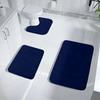 3 Pieces Bath Mat Set Bathroom Rug Water Absorption Non-Slip Thick Machine Washable Quick Dry Toilet Mat Shower Carpet