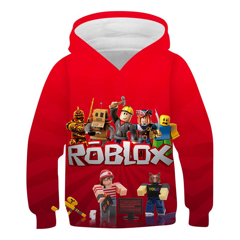 2025 MINISO Новая толстовка 3D с мультяшным принтом Roblox для мальчиков и девочек, с длинным рукавом, весенне-осенняя, повседневная толстовка, 4-14 лет