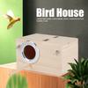 12x12x19.5cm Wood Bird House Pet Incubation Breeding Box With Bird Standing And Resting Outdoor Garden Decoration Accessories