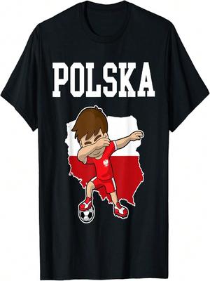 Футболка с изображением польского футболиста, делающего даб