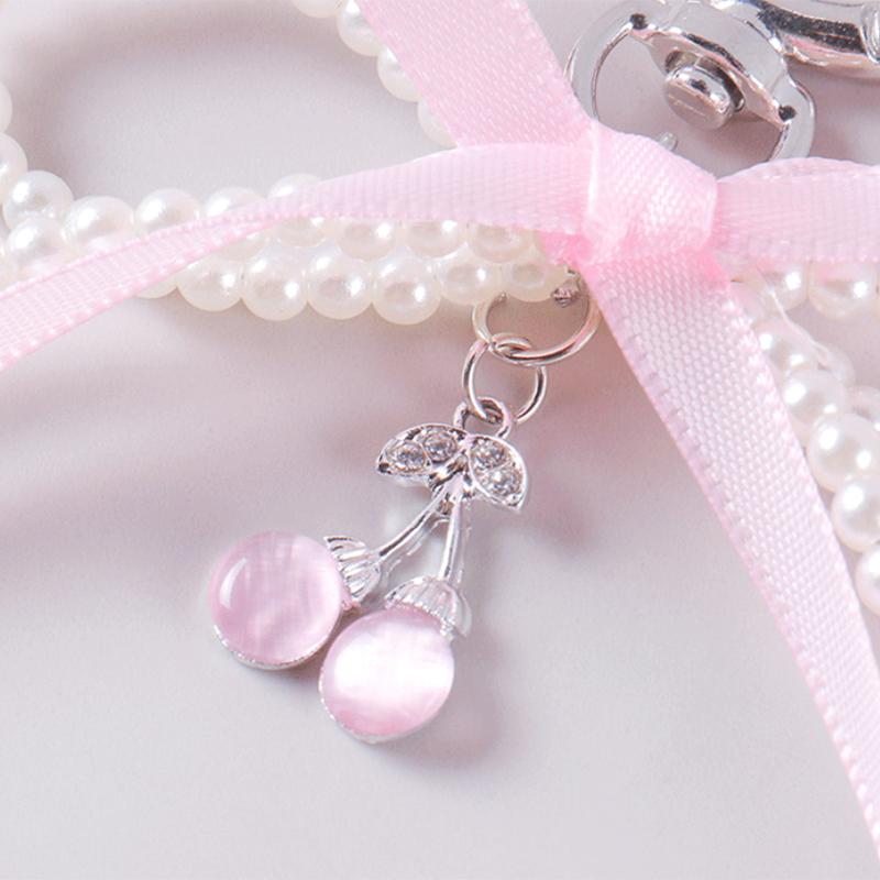 Брелок-бантик из искусственного жемчуга, брелок с бисером и лентой, подвесные аксессуары в корейском стиле, подвеска для сумки Y2K, декоративные аксессуары