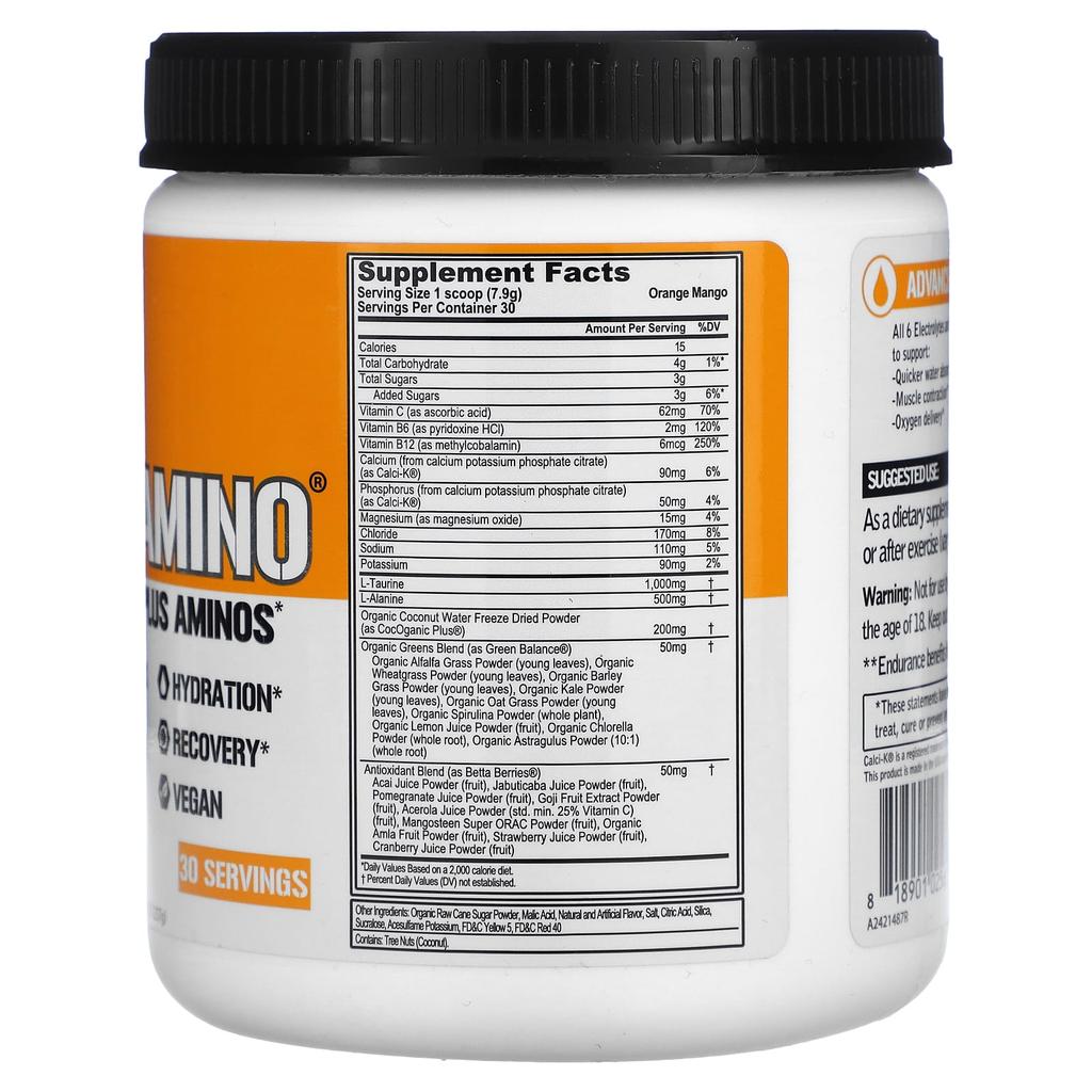 EVLution Nutrition HydrAmino, Orange Mango Flavor, 8.4 Oz (237 G)