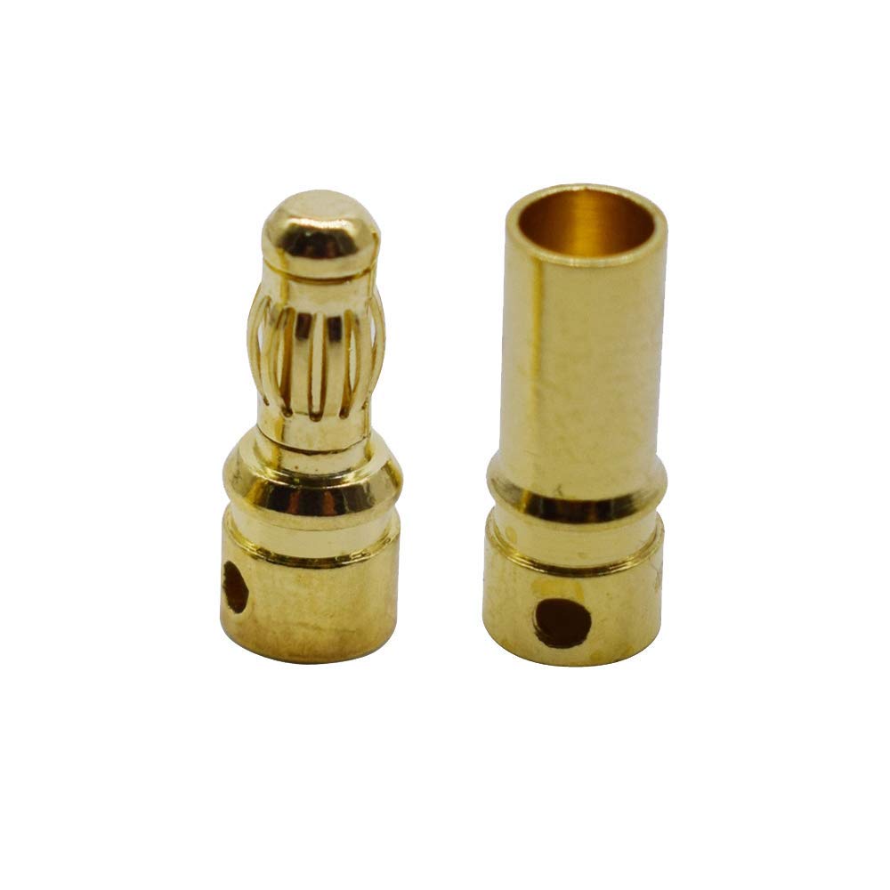 Bbrand LinsyRC 20 Pairs Gold Plated Banana Plug Bullet Connector Adapter for RC Airplanes Cars Boats Drones ESC Motors 3.5MM Male-Female
