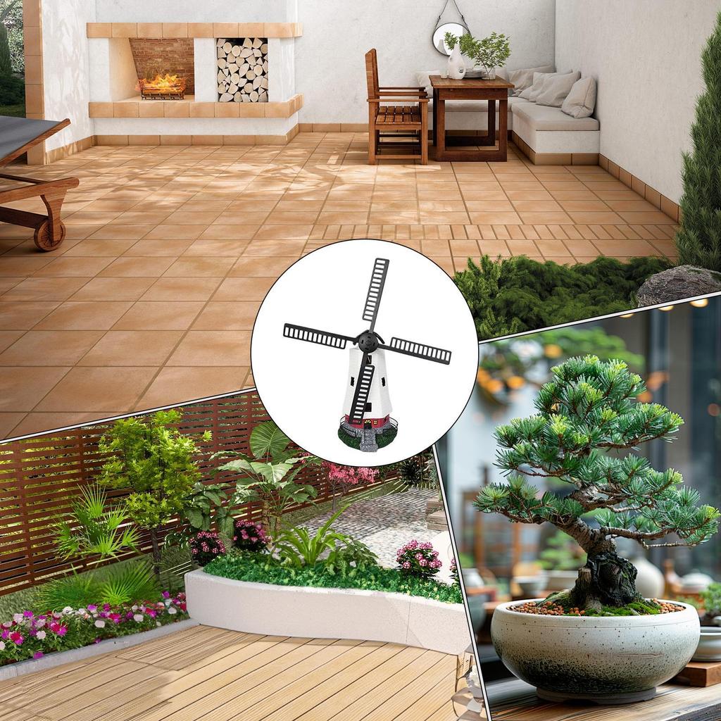 Солнечный Светильник Дом Декоративная Светодиодная Фигурка Ветряной Мельницы Солнечная Подсветка Статуя Ветряной Мельницы Для Сада Двора Заднего Двора Дорожки