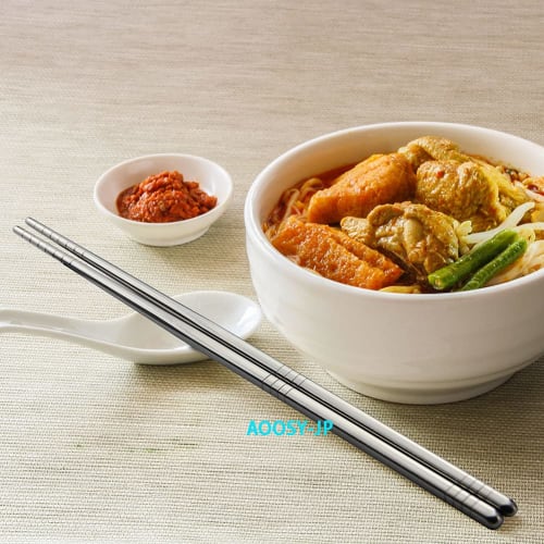 AOOSY Chopsticks, Set of 10, 24cm, Stainless Steel, Korean Metal, Vacuum-Sealed, Lightweight, Korean Tableware, Made in Our Own Factory, Mirror Finish