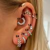 Серьги-пирсинг Star Daith Helix для девочек-подростков Изящные циркониевые аксессуары для хряща Ушные кольца для козелка, мочки, хряща уха Украшения