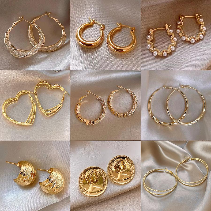 Европейские и американские классические ретро-серьги из металла для женщин - шикарный холодный стиль, элитные ювелирные изделия знаменитостей