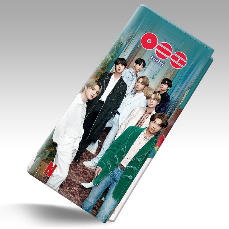 BTS Складной кошелек K-pop ARIRANG Фан-мерч 3D тиснение из ПУ кожи Длинный кошелек Держатель для карт Кошелек для мелочи для женщин Мужчин Подарки для ARMY