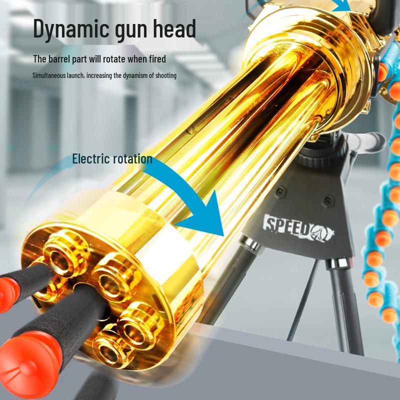 Lehui 610 Gold Electric Gatling Soft Bullet Toy Gun for Boys
