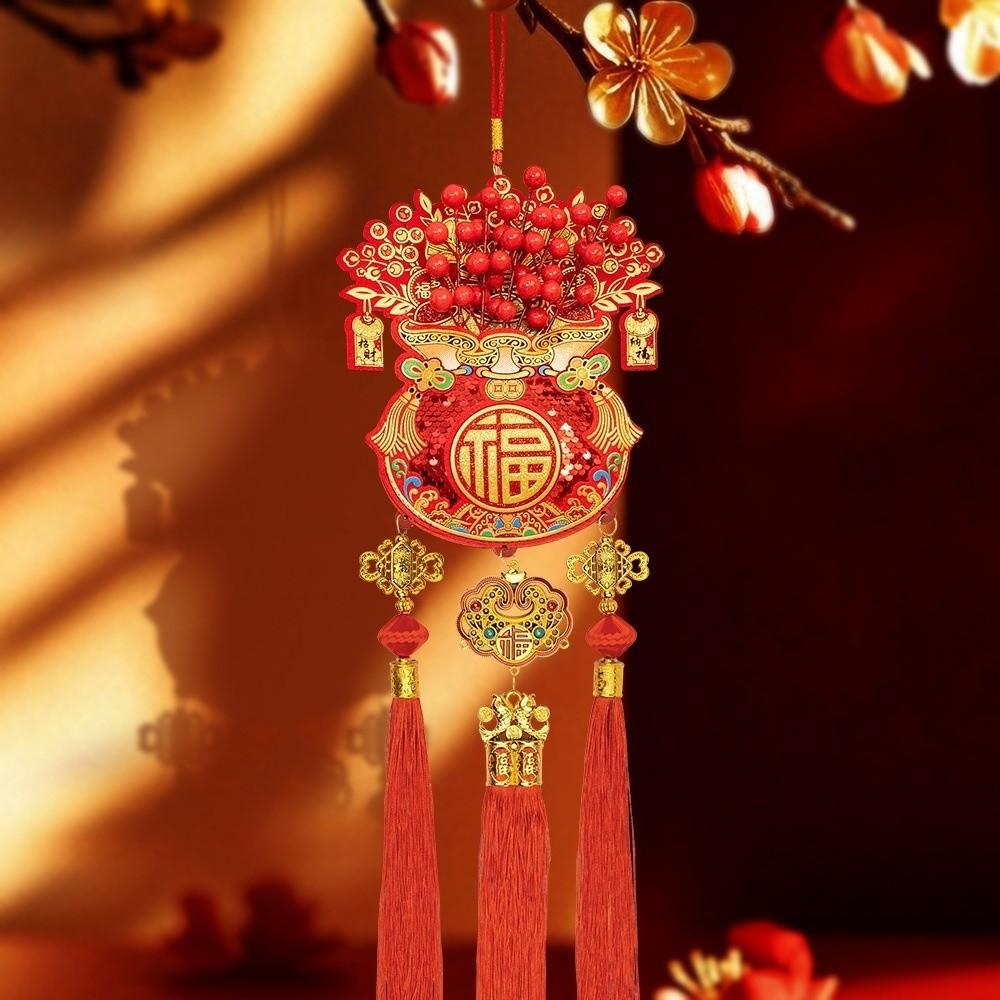 With Tassel Chinese New Year Decoration Chinese Style Lucky Charm Spring Festival Ornament Wall Hanging Ornament Housewarming