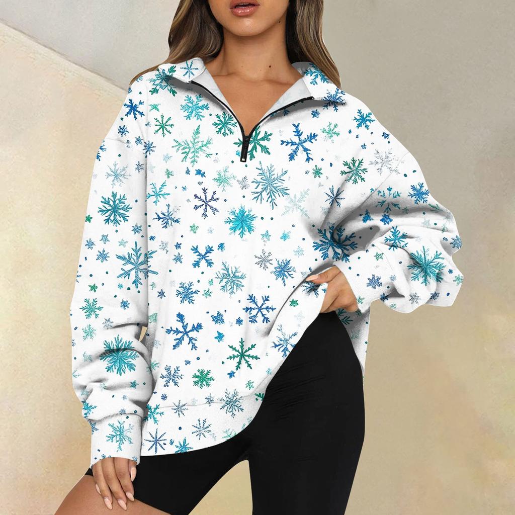 Женская повседневная мода с длинным рукавом и принтом, свободный свитшот на молнии