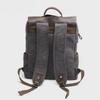 Vintage Canvas Backpack: Neutral College Style, Pure Cotton Canvas with Crazy Horse Leather Trim