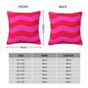 Vivid Wavy Pink Neon Red Square Pillowcase Polyester Linen Velvet Creative Zip Decor Throw Pillow Case Home Cushion Cover