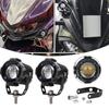 2 шт. светодиодные фары для мотоцикла, двухцветные, белые, желтые, 30 Вт, светодиодные фары, супер яркие, ближний/дальний свет, противотуманные фары