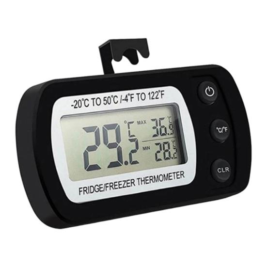 Refrigerator Thermometer with LCD Display Waterproof Freezer Fridge Thermometer with Max/Min Record High Precision Refrigerator Thermometer for Cooler