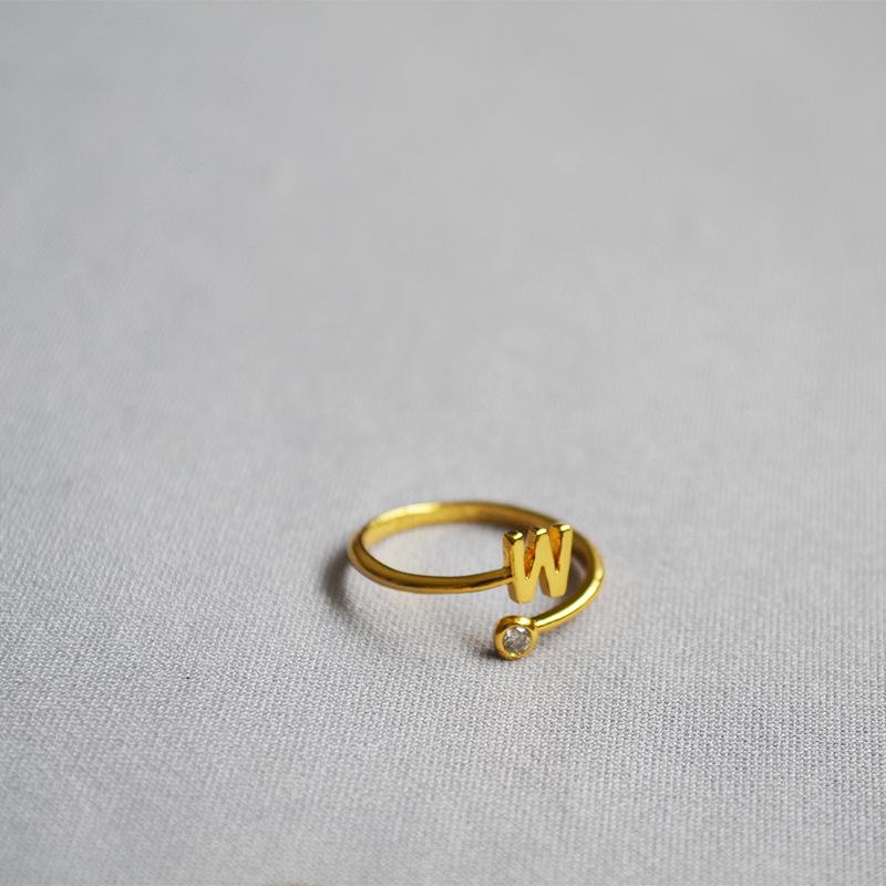 2019 Exquisite Adjustable Initial Ring for Women - Stackable Open Design for Index Finger
