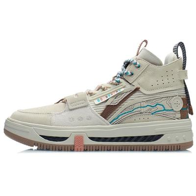 Li Ning Xing Chuan высокие скейт-кеды мужские скейт-кеды овсяно-серый AGCR467-3