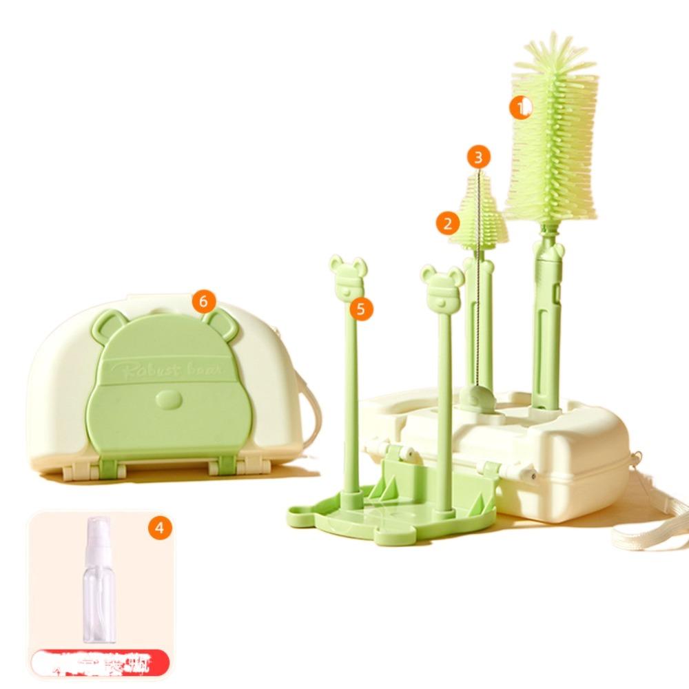 8 in 1 Bottle Cleaning Brush Set Bear Pacifier Straw Scrubber  Baby Nipple Bottle