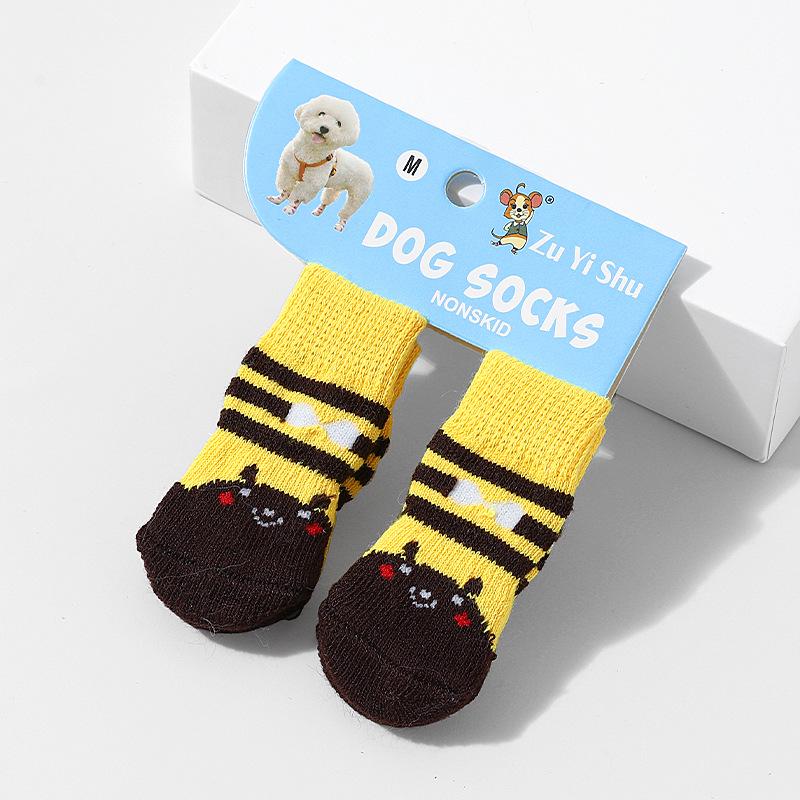 Высококачественные нескользящие носки для домашних животных для маленьких собак - Хлопковые пинетки для пуделей и тедди