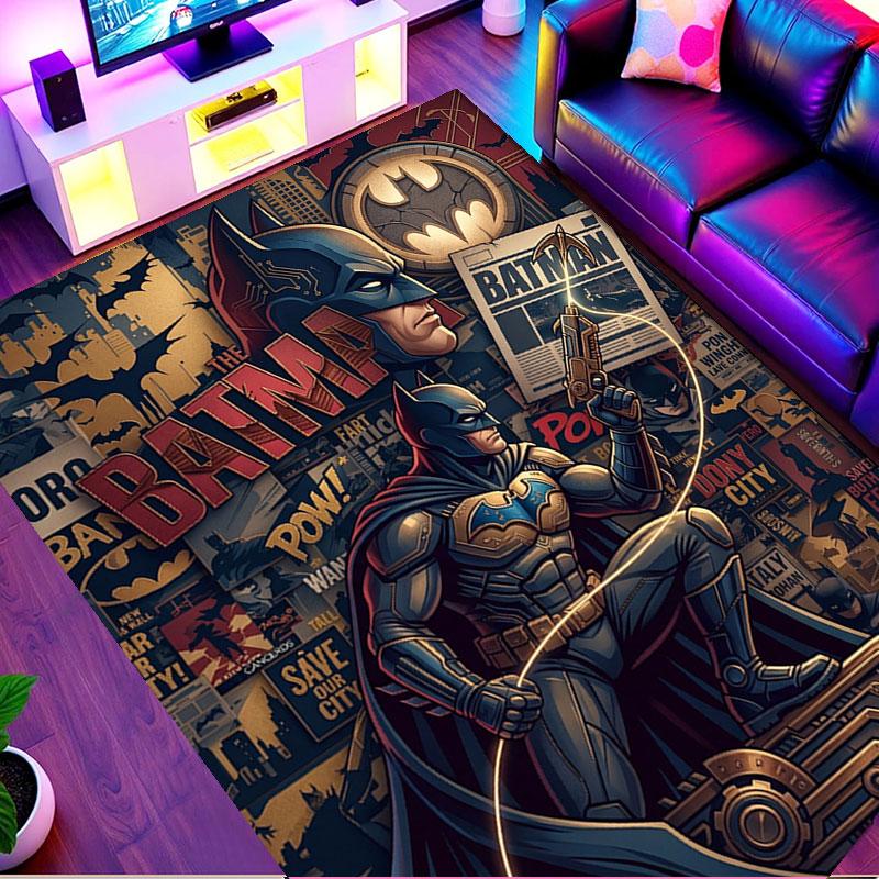 Batman Print Rug, Washable Floor Carpet, For Entryway Dorm Laundry Room Office Study, Home Decor Birthday Christmas Gift