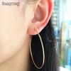 Golden /Gold Color Simple Round Circle Big Earrings Hoops For Women Large Hoop Earrings 925 Sterling Silver Gold -Plated Jewelry