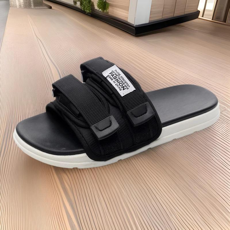 Мужские уличные тапочки, повседневные домашние тапочки, мягкие тапочки с липучками, модные пляжные летние сандалии, шлепанцы