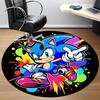 1 шт. Круглый ковер Sonic Colors для офиса, комнатный коврик, подходит для офиса, под офисные стулья, спальни, гостиной, домашнего декора, декора комнаты