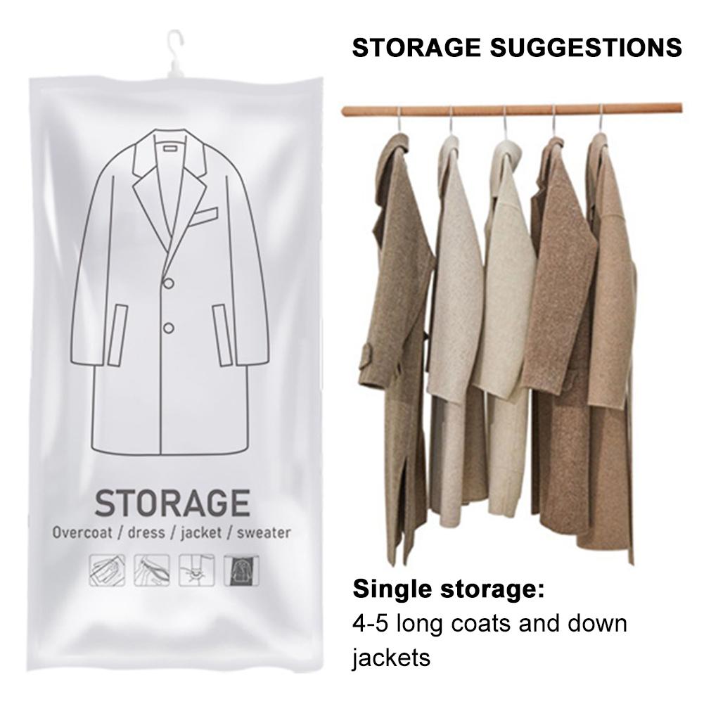 Hanging Vacuum Storage Bags Space Saving Clothes Compression Storage Bag Empty Pump Bags for Suits Dress Jacket