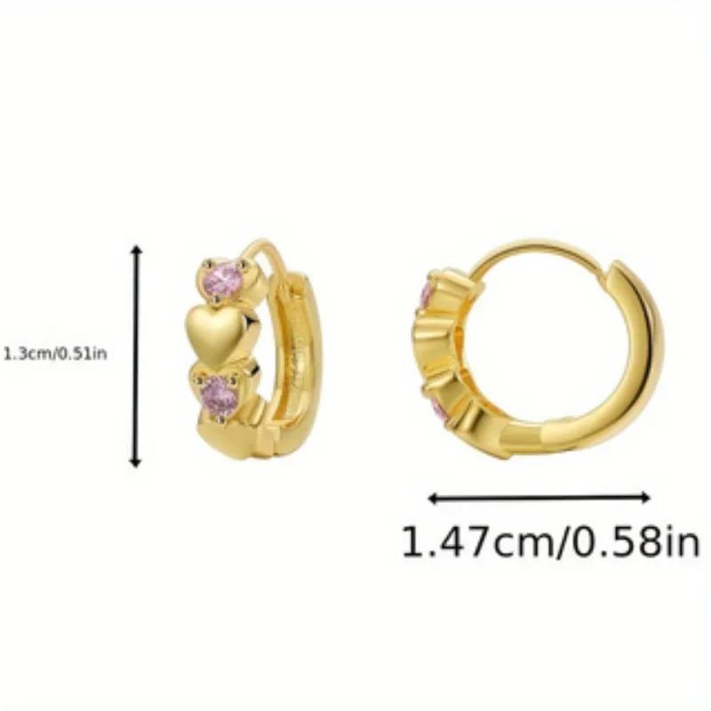 Gorgeous Pink Artificial Crystal Earrings Women's Versatile Jewellery Party Accessories Valentine's Day Exquisite Gift for Women