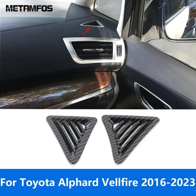 For Toyota Alphard Vellfire 2016- Carbon Fiber Front Air Condition Vent Outlet Cover Trim Bezel Interior Accessories