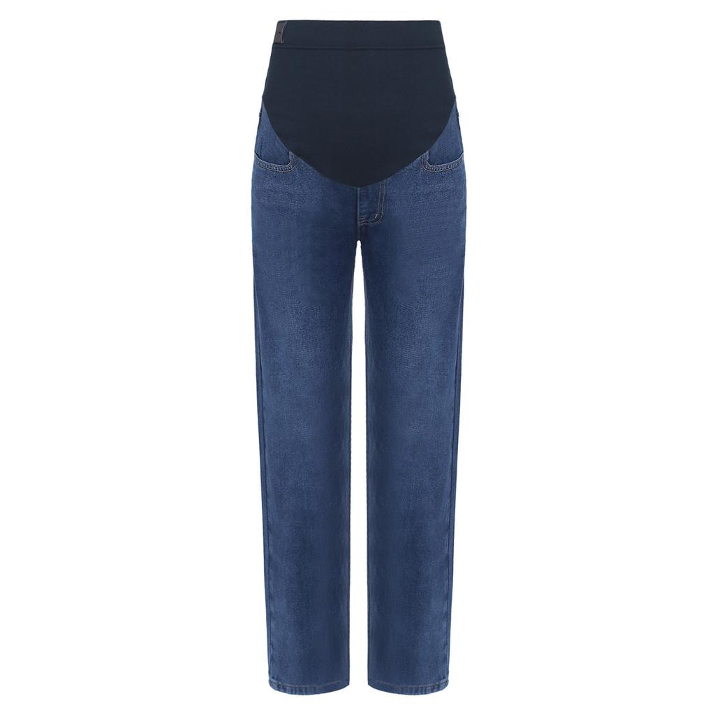 Pregnancy Essential Wide-Leg Jeans M-3XL: Stretch Denim with Adjustable Waistband & Pockets, Casual Maternity Wear