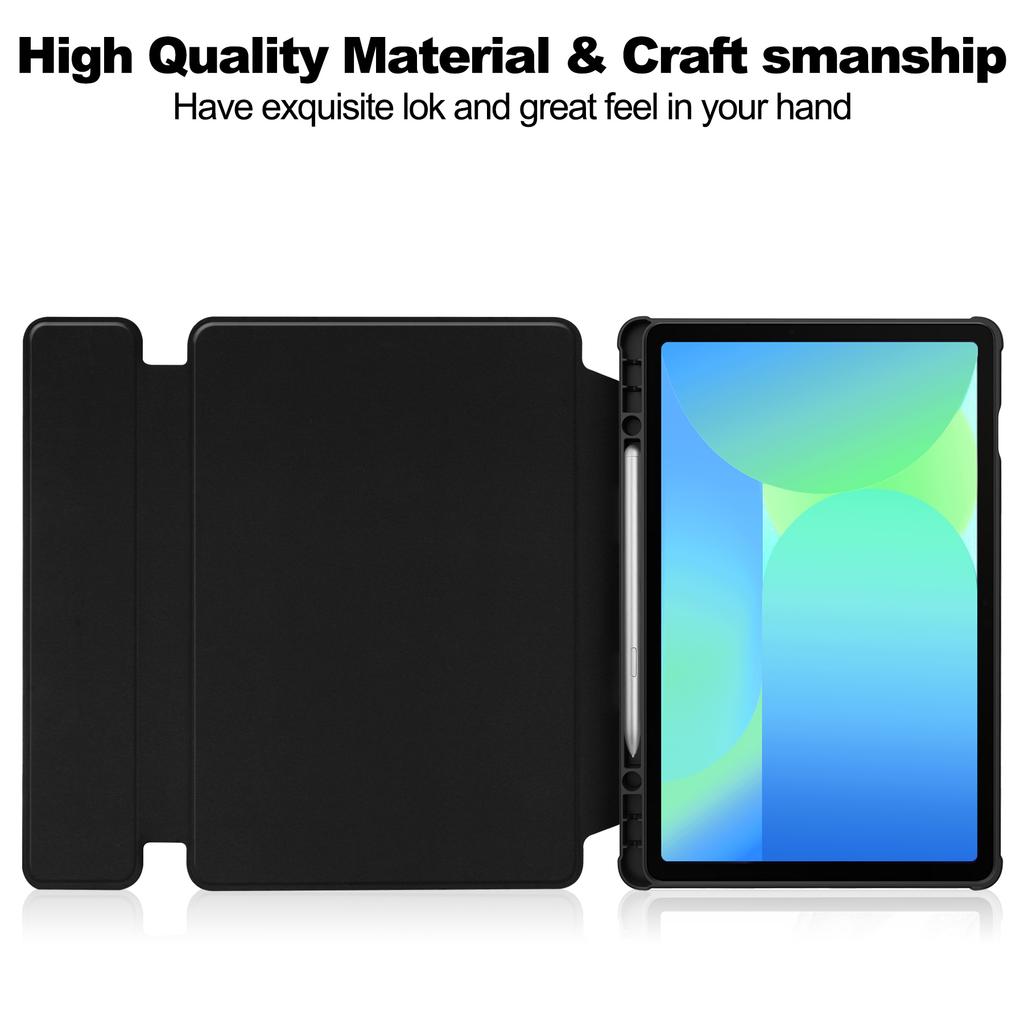 Чехол для Samsung Galaxy Tab S10 Lite/S10 FE/S9 FE, с вращающейся на 360 градусов подставкой, из ПУ-кожи + Акриловая крышка для планшета (Без клавиатуры)