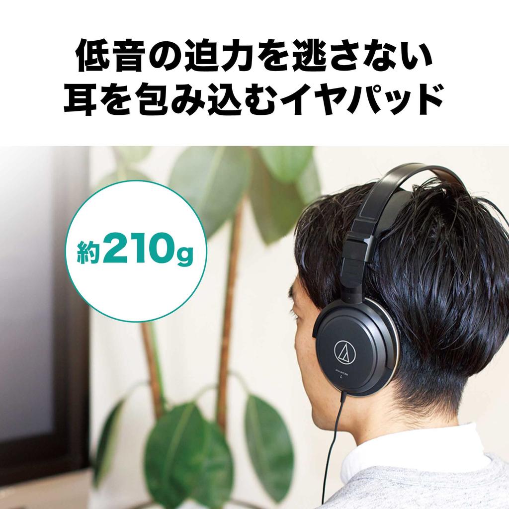 Проводные наушники Audio-Technica ATH-AVC200 для музыки и фильмов, стандартное подключение 6,3 мм и мини-разъем 3,5 мм, черный
