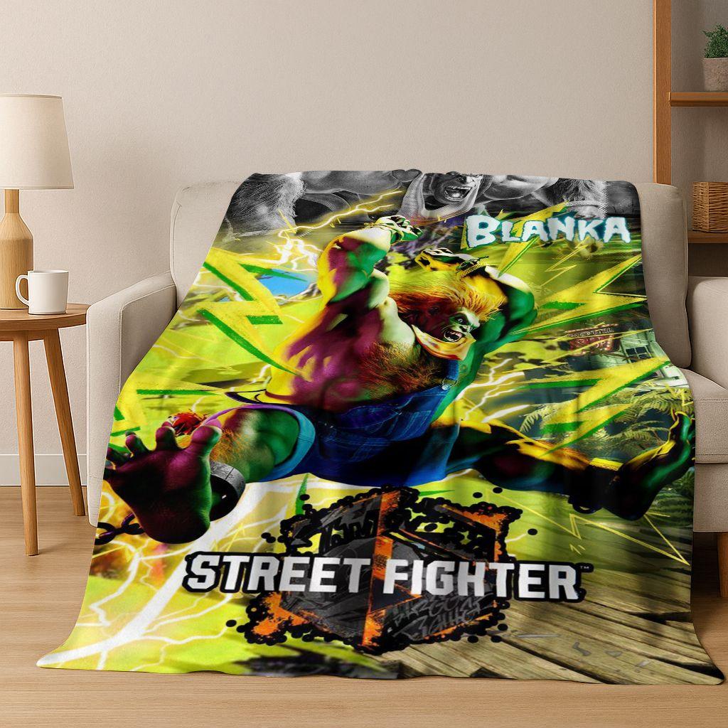 Ретро Street Fighter 6 Персонажи Игра Чун-Ли Арт Фланелевое Одеяло, Уютное Мягкое Плед для Дома Спальни Кровати Дивана Покрытие Дети