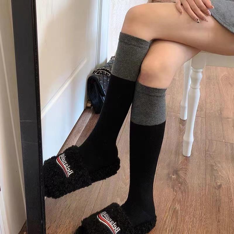 Socks Winter Festive Bow Red Thickened Warm Wool Socks Mid-Tube Socks Polka Dot Pile Socks