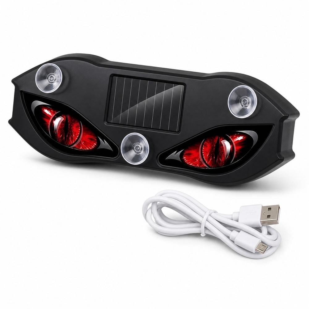 Flashing Car Demon Eye Light Solar Powered Car Window Light LED Signal Lamp Vehicle Accessories