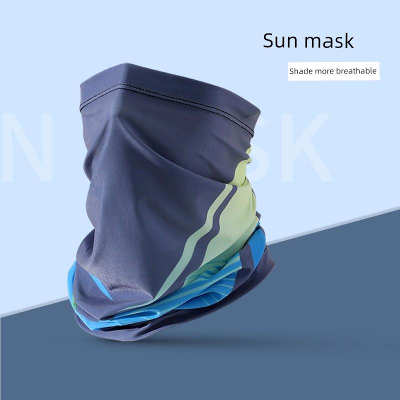 Sun Protection Neck Guard Scarf Sets Men's Summer Ice Silk Magic Scarf Riding Windproof Face Towel Mountaineering Face Covering Mask