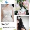 FINGERINSPIRE 48 Piece 8 Color Butterfly Lace Patches - Double Layered 3D Butterfly Organza Patches with Imitation Pearl for Party & Wedding