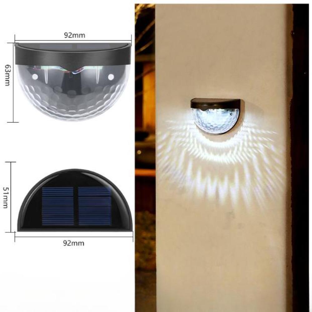 LED Solar Power Light Energy Wall Lamps Waterproof Stair Fence Lamp Semi-circular Lights Outdoor Home Garden Decoration Lighting
