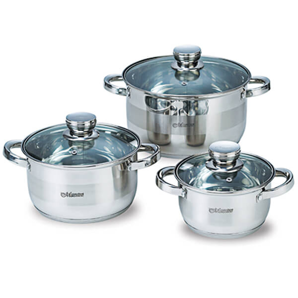 MR-3512-6M 6-piece pot set (2.1l, 2.9l, 3.9l)