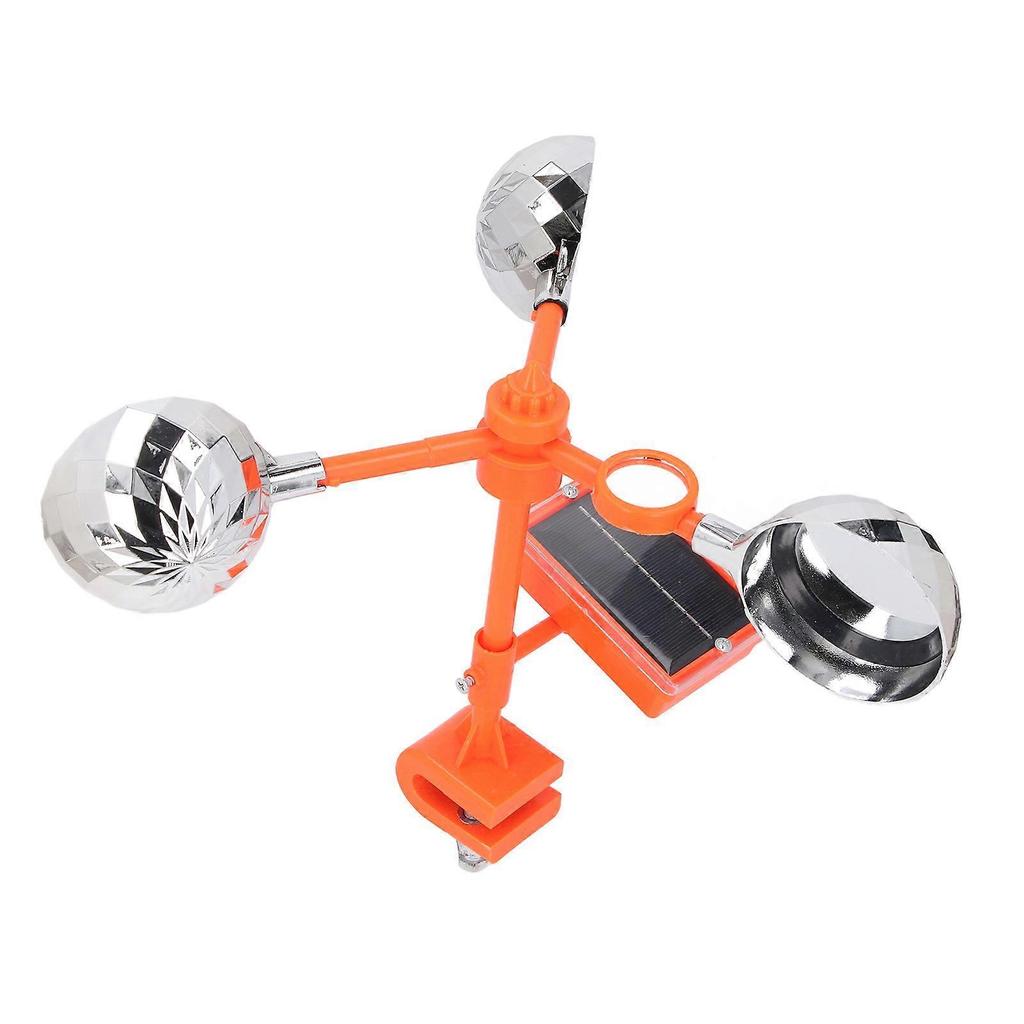 Solar Powered Bird Deterrent Device, 3 Rotating Prisms, Reflective, Seagull Scare Away, for Outdoor Orchard, Field, Power Grid