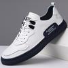 Модный тренд Молодежные мужские повседневные кожаные туфли Модные универсальные удобные мужские кроссовки Уличная платформа Повседневная ходьба Мужская обувь